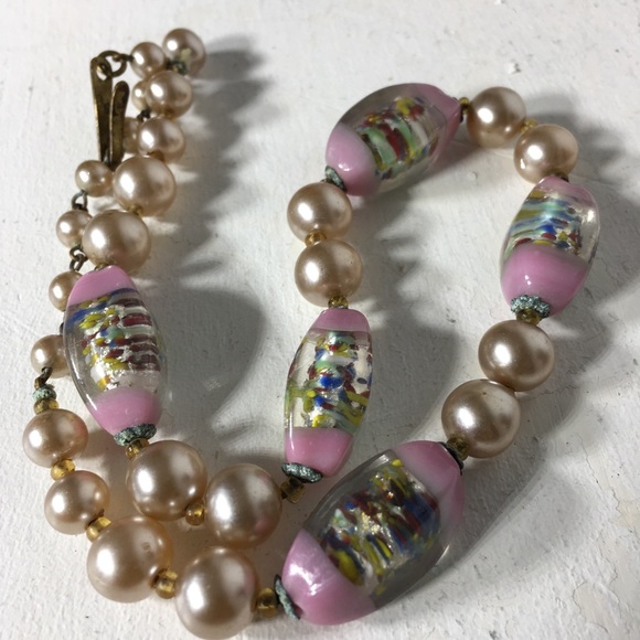 Vintage Glass Beaded Japan Signed Faux Pearls - Picture 2 of 8